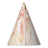 ボヘミモダンアン水色フローラパスター  パーティーハット (裏面)