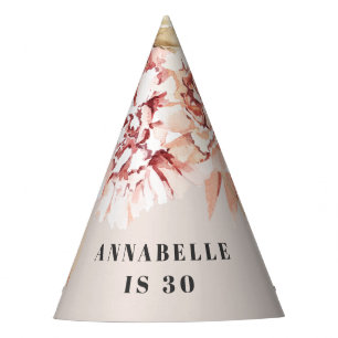 ボヘミモダンアン水色フローラパスター  パーティーハット