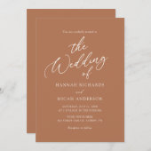 ボヘミモダンアン焦げオレンジ結婚式招待状 招待状 (正面/裏面)