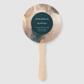 ボヘミモダンアン、パインタリー・テラコッタティール（緑がかった色）結婚ズ ハンドファン (正面)