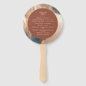 ボヘミモダンアン、パインタリー・テラコッタティール（緑がかった色）結婚ズ ハンドファン (裏面)