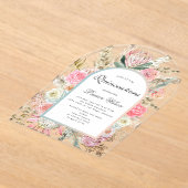 ボヘミモダンフローラキンセアニェラ写真カード アクリル招待状 (レイダウン)