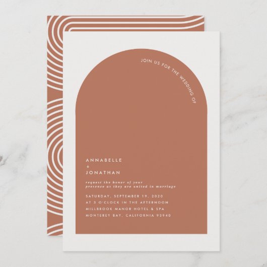 ボヘミモダンミニマルアの錆テラコッタ幾何学的 (正面/裏面)