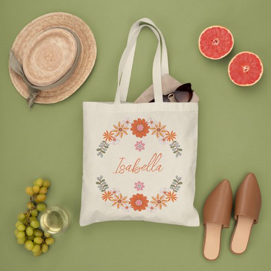 ボヘミーム溝性の花、野生ミニマルの花 トートバッグ