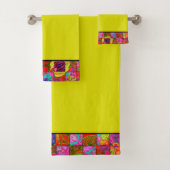 ボヘミ市松模様にフローラ浴用タオルセット バスタオルセット (インサイチュ)