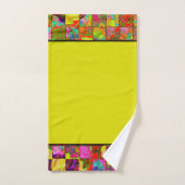 ボヘミ市松模様にフローラ浴用タオルセット バスタオルセット (ハンドタオル)