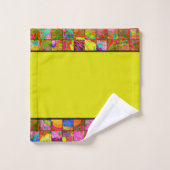 ボヘミ市松模様にフローラ浴用タオルセット バスタオルセット (ウォッシュタオル)