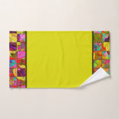 ボヘミ市松模様にフローラ浴用タオルセット バスタオルセット (ハンドタオル)