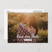 ボヘミ素朴のブラシスクリプト写真の日付を保存 案内ポストカード (正面/裏面)