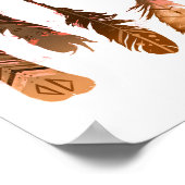 ボヘミ素朴アの部族の羽毛の矢 ポスター (角)