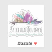 ボヘミ素朴アンの結晶と矢印の水色のロゴ シール (シート)