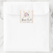 ボヘミ素朴アンフローラ矢印赤面ピンク金ゴールドボホ スクエアシール (バッグ)