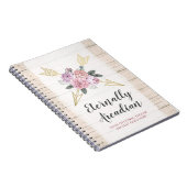 ボヘミ素朴アンフローラ矢印赤面ピンク金ゴールドボホ ノートブック (右側)