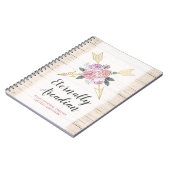 ボヘミ素朴アンフローラ矢印赤面ピンク金ゴールドボホ ノートブック (左側)