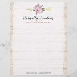 ボヘミ素朴アンフローラ矢印赤面ピンク金ゴールドボホ レターヘッド