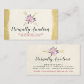 ボヘミ素朴アンフローラ矢印赤面ピンク金ゴールドボホ 名刺 (正面/裏面)