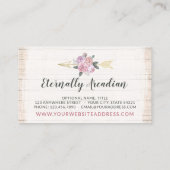 ボヘミ素朴アンフローラ矢印赤面ピンク金ゴールドボホ 名刺 (裏面)