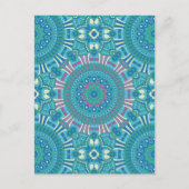 ボヘミ素朴アン幾何学模様ブルーパープル シーズンポストカード (正面)