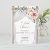 ボヘミ素朴人 |ヴィンテージバラブライダルシャワー 招待状 (スタンド正面)