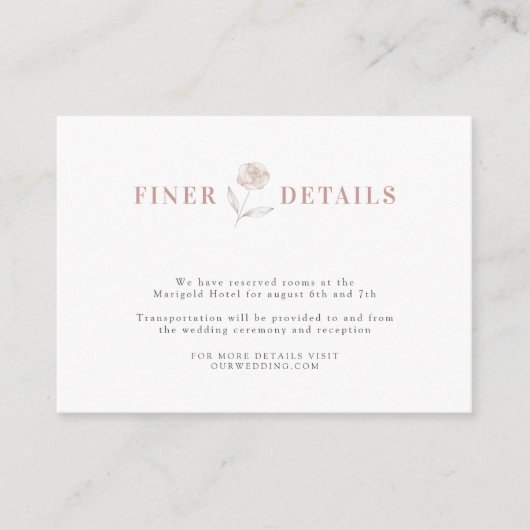 ボヘミ素朴結婚フローラ素晴らし詳細 エンクロージャーカード (正面)