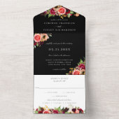 ボヘミ結婚ア開花の全招待状 オールインワン招待状 (内側)