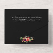 ボヘミ結婚ア開花の全招待状 オールインワン招待状 (裏面)