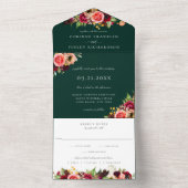 ボヘミ結婚ア開花の全招待状 オールインワン招待状 (内側)