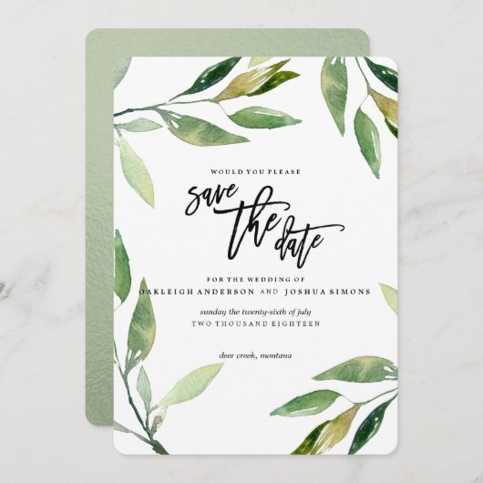 ボヘミ葉アの日付の保存 セーブザデート (正面/裏面)