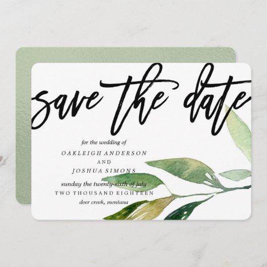 ボヘミ葉アの日付スクリプトの保存 セーブザデート (正面/裏面)