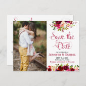 ボヘムシックブルガンディマルサラフローラ保存日 案内ポストカード (正面/裏面)