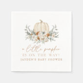 ボヘムテラコッタフローラパンプキンベイビーシャワー スタンダードカクテルナプキン (正面)