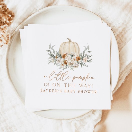 ボヘムテラコッタフローラパンプキンベイビーシャワー スタンダードカクテルナプキン