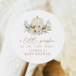 ボヘムテラコッタフローラパンプキンベイビーシャワー ラウンドシール