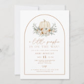 ボヘムテラコッタフローラパンプキンベイビーシャワー 招待状 (正面)