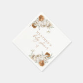 ボヘムテラコッタフローラボヘミアンベビーシャワー スタンダードカクテルナプキン (角)