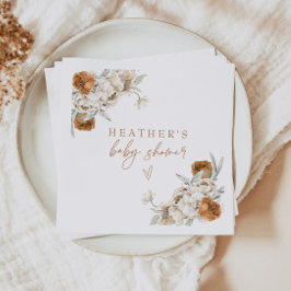 ボヘムテラコッタフローラボヘミアンベビーシャワー スタンダードカクテルナプキン