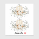 ボヘムボホ秋テラコッタフローラホワイトパンプキン シール (シート)