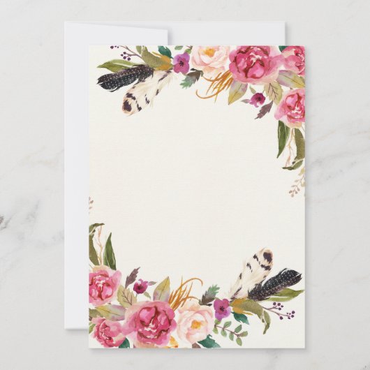 ボヘメインフローラ誕生日招待状 招待状 (裏面)