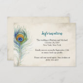 ボヘメ結婚ンの情報カード孔雀の羽 エンクロージャーカード (正面/裏面)