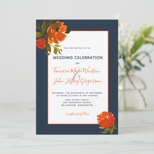 ボヘモダンミアンオレンジ海結婚海フローラズ/イベント 招待状 (スタンド正面)