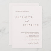 ボヘモダンミアンクリーム&マウヴ結婚式招待状 招待状 (正面/裏面)