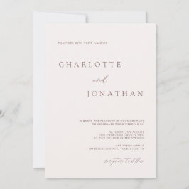 ボヘモダンミアンクリーム&マウヴ結婚式招待状 招待状