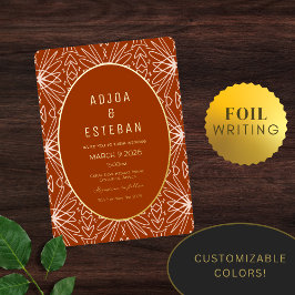 ボヘモダンミアンジャングルトライブプリント 箔招待状