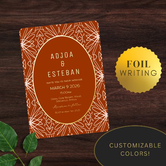 ボヘモダンミアンジャングルトライブプリント 箔招待状