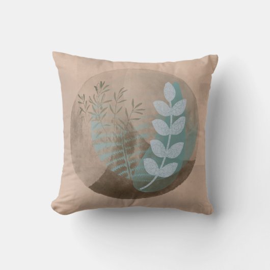 ボヘモダンミアンスタイルの葉 クッション (正面)