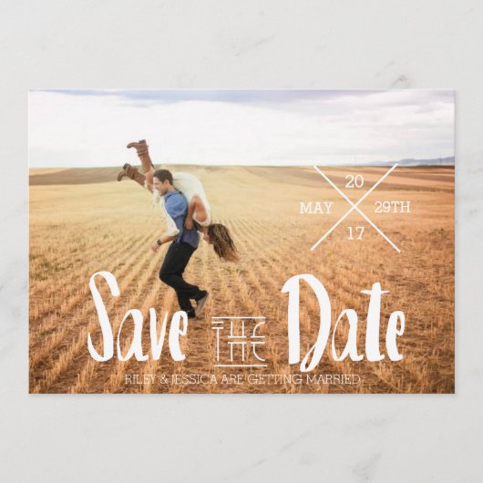 ボヘモダンミアンタイポグラフィ |写真の保存日付 セーブザデート (正面)