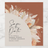 ボヘモダンミアンテラコッタパンパスグラスエレガントグラス ワインラベル (シングルラベル)