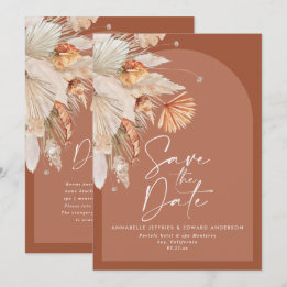 ボヘモダンミアンテラコッタパンパスグラススタイリッシュグラス セーブザデート