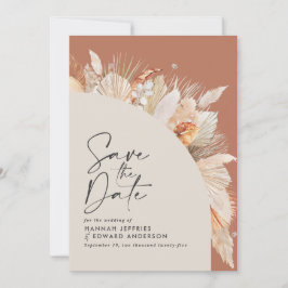 ボヘモダンミアンテラコッタパンパスグラススタイリッシュグラス セーブザデート