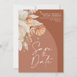 ボヘモダンミアンテラコッタパンパスグラススタイリッシュサ セーブザデート